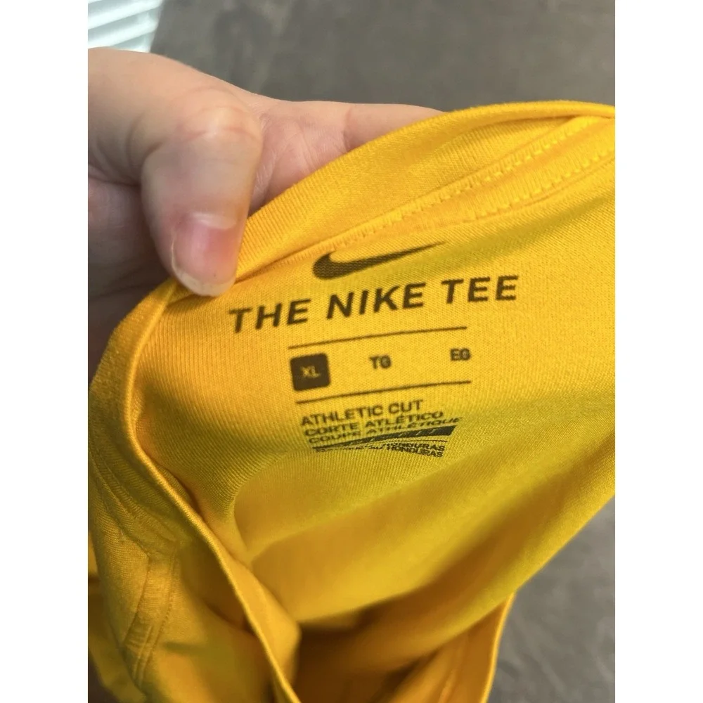 Nike Mens Shirt XL Yellow LSU Tigers Dri-Fit Athletic Football Graphic Tee